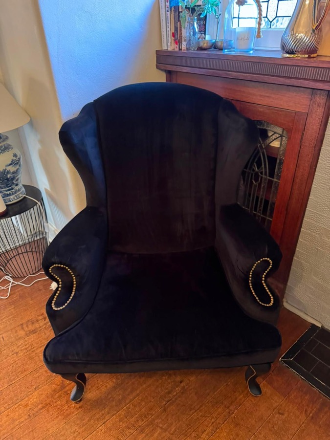 Same wingback armchair clean and revived after cleaning