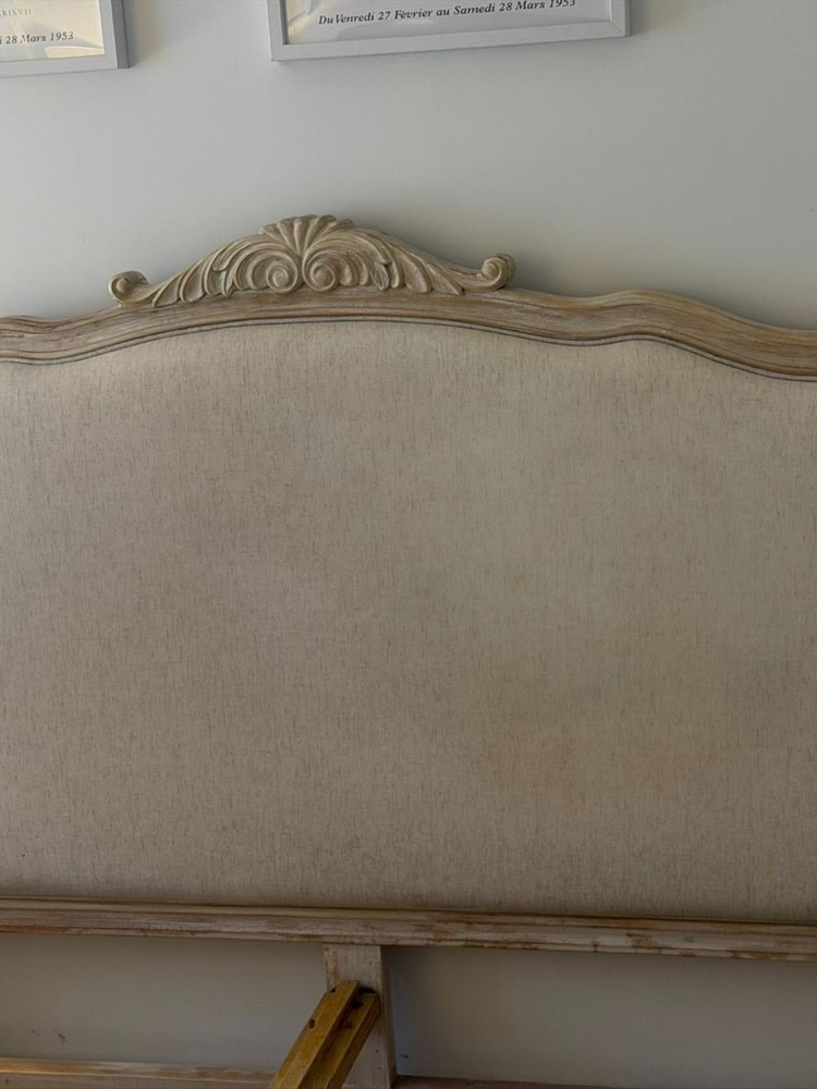 Same upholstered headboard clean and stain-free after fabric cleaning